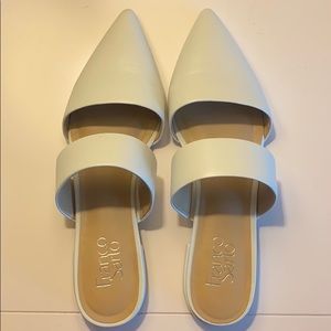 Franco Sarto white mules